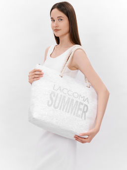 LACCOMA сумка HF19102-1-белый рафия целлюлозная  фото 3