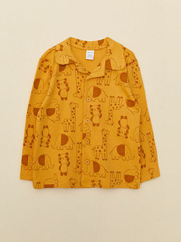 Polo Yaka Uzun Kollu Bask?l? Erkek Bebek Pijama Tak?m - Waikiki фото 2