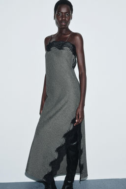 ZW COLLECTION LIMITED EDITION LACE WOOL DRESS - Zara фото 5
