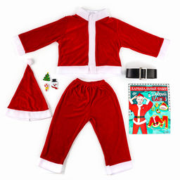 Карнавальный костюм новогодний «Добрый Санта», рост 104-110 см, кофта, штаны, колпак, ремень, брошки