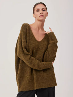 Пуловер женский 1231153001 dark olive - Eleganzza фото 3