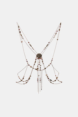 METAL BODY CHAIN WITH BEAD DETAIL - Zara фото 3