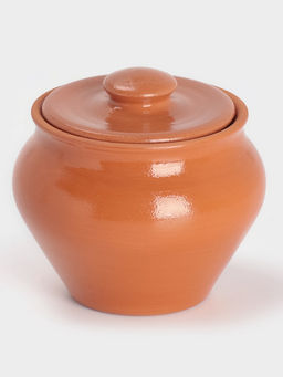 Горшочек под жаркое с крышкой Вятская керамика «Терракота», 700 мл, оранжевый