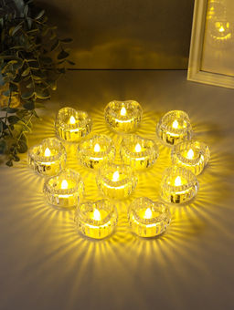 Цена за 2 шт. Светодиодная свеча LED - ночник RISALUX «Сердце в льдинке», 3×LR1130, прозрачный, 5.5×5.5×3.3 см