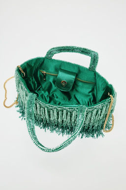 BAG WITH RHINESTONE FRINGING - Zara фото 7