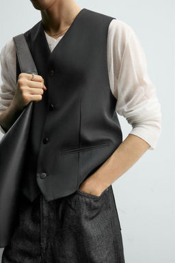 STRUCTURED WAISTCOAT WITH WOOL - Zara фото 6