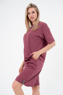 Костюм из футера унисекс бордо-меланж - Амадэль фото 3