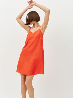 Платье мини на тонких бретелях с пуговицами по спинке - TO BE ONE фото 3