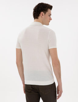 Ekru Slim Fit Fermuarl_ Polo Yaka Triko Kazak - Pierre cardin фото 5