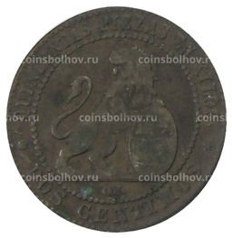 Монета 2 сентимо 1870 года Испания