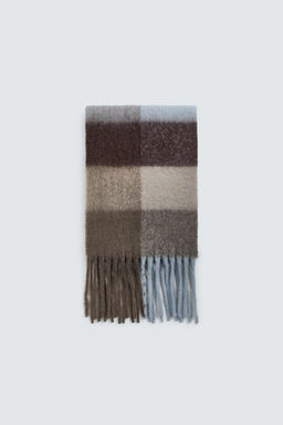 CHECK SCARF WITH FRINGING - Zara фото 2