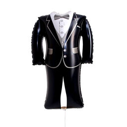 Цена за 5 шт. Воздушный шар фольгированный 40" «Свадебный костюм», фигура