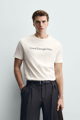 CAMISETA TEXTO ESTAMPADO / Crudo - Zara фото 2
