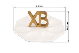 Тарелка д/фарш. яиц 21*21*10,5 см ХВ + 2 дер. ручки - Elan gallery фото 2