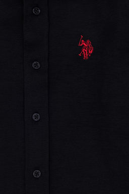 Черная базовая рубашка с длинным рукавом для мальчика - U.s. polo assn фото 6