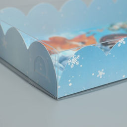 Цена за 5 шт. Коробка для кондитерских изделий новогодняя с пластиковой крышкой «С Новым годом», 10.5×21×3 см