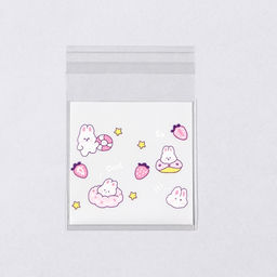 Цена за 100 шт. Пакет БОПП с липкой лентой, «Корейский стиль», 7×7+3 см МИКС