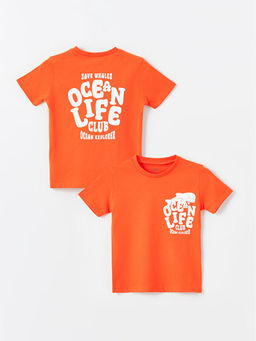 Bisiklet Yaka K?sa Kollu Bask?l? Erkek Bebek Ti??rt