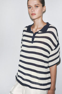 STRIPED KNIT POLO SHIRT - Zara фото 4
