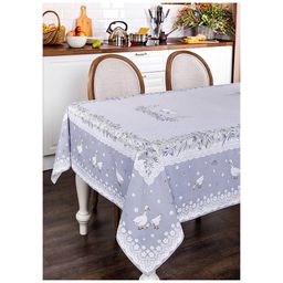 СКАТЕРТЬ ГУСИ ЛЕГАРД 160Х 220СМ ,СЕРЫЙ, 100