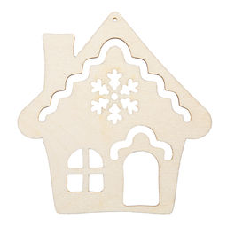 Заготовка для декорирования Mr. Carving ВД-1197 Подвеска фанера 8 х 9 х 0.3 см Избушка резная №1 (8.5х9см.)