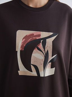 Bask?l? Oversize Kad?n Sweatshirt Tunik