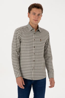 Erkek Koyu Ye_il Uzun Kollu Kareli G_mlek - U.s. polo assn фото 3