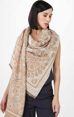 в составе ШЕРСТЬ и КАШЕМИР Большой, мягкий, теплый однотонный двусторонний палантин. - Tantino фото 11