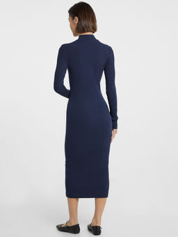 Облегающее платье миди в рубчик темно-синего цвета темно -синий 152520 - Mark formelle фото 3