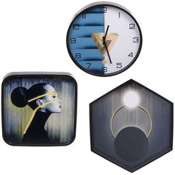 Часы настенные + пано 2шт "HOME STYLE" Незнакомка, черный корпус