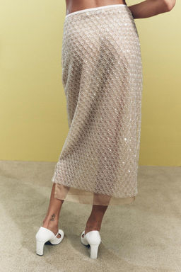 BEADED SEQUINNED MIDI SKIRT - Zara фото 13