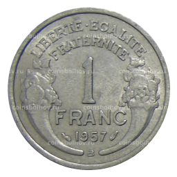 Монета 1 франк 1957 года В Франция