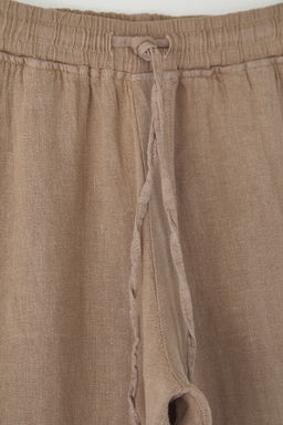 Bej %100 Keten Regular Fit Pantolon TMNSS24PL00018