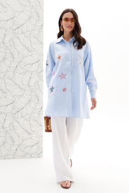 Блузка изо льна с вискозой - Elletto фото 6