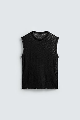 CUTWORK KNIT VEST