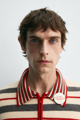 STRIPED KNIT POLO SHIRT HARRY LAMBERT FOR ZARA X DISNEY  фото 5