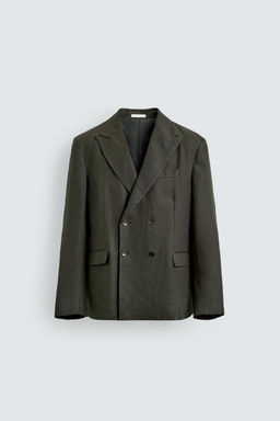 BLAZER CRUZADA 100% LINO / Khaki - Zara фото 7
