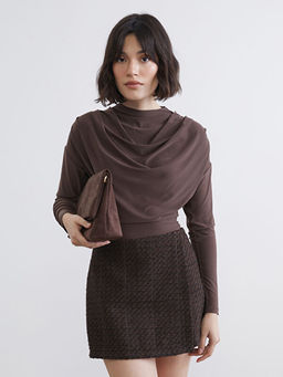 Dik Yaka B?zg?l? Bluz