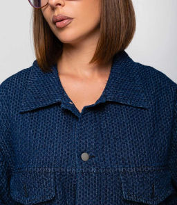 Джинсовая куртка #КТ8816, тёмно-синий