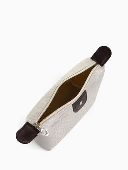 Цена за 2 шт. Косметичка на молнии простая, маленькая, с рисунком Надписи, серая - Simaland фото 3