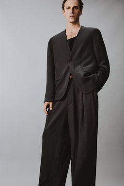 CAMISETA PUNTO  ALGOD?N -  LINO / Marr?n - Zara фото 14