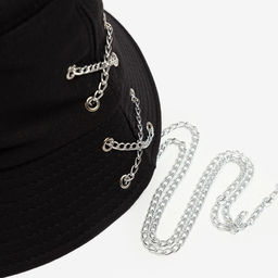 Панама женская с цепочкой MINAKU, чёрная, размер 56-58