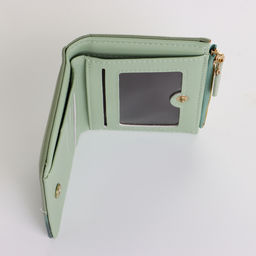 Кошелёк женский на кнопке, 11.5×2×9 см, комбинированный, зелёный