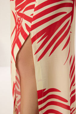 TRENDYOLMILLA Cok Renkli Desenli Pamuk Kumasl? Y?rtmac Detayl? Midi Boy Dokuma Etek TWOSS25ET00120 фото 5