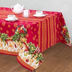 Столовый набор Снегири:скатерть 150*180 см.+6 салф. рогожка - Лен поволжья фото 2