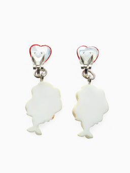 Серьги-клипсы детские «Выбражулька» русалочка с сердцем кристалл, цветные