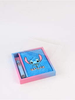 Блокнот пушистый и ручка многоцветная «Стич», голубой