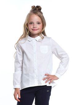 Рубашка для девочки в школу белая UD 7817 белый - Mini maxi фото 5