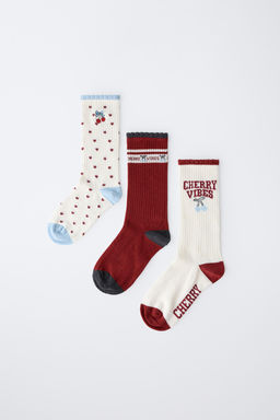 3-PACK OF CHERRY AND TEXT SOCKS - Zara фото 4