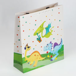 Пакет ламинированный «Динозавр: С днём рождения», M 26 х 30 х 9 см